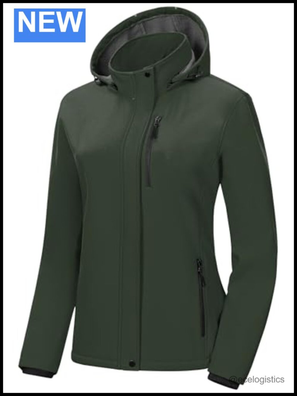 Women's Softshell Jacket Lightweight Waterproof Fleece Lined Zip Up Long Sleeve